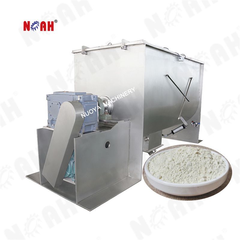 Horizontal powder mixer